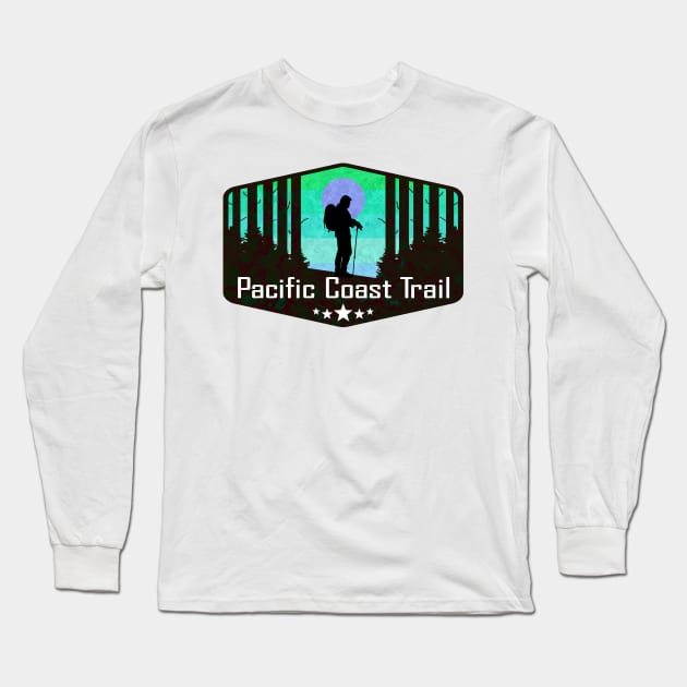 Pacific Coast Trail California Oregon Washington Hiking Hike Hiker Long Sleeve T-Shirt by TravelTime